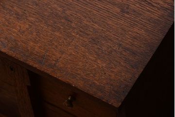 アンティーク家具　イギリスアンティーク　オーク材の小引き出し(鍵付き)