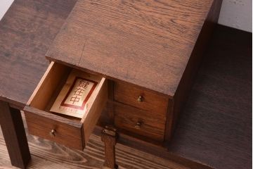 アンティーク家具　イギリスアンティーク　オーク材の小引き出し(鍵付き)