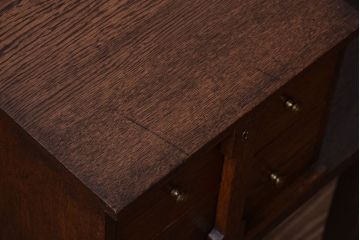 アンティーク家具　イギリスアンティーク　オーク材の小引き出し(鍵付き)
