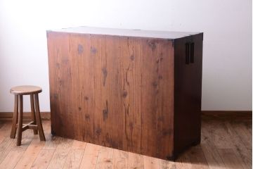アンティーク家具　古民具・骨董　明治期　前面欅材!アンティーク仙台箪笥