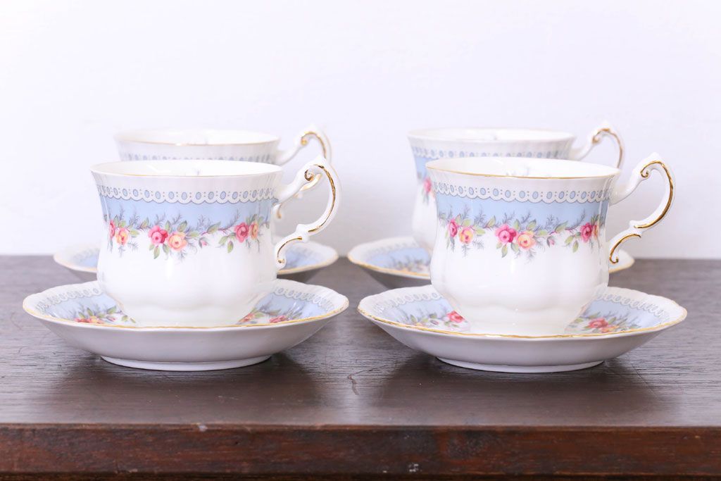 イギリス　PARAGON(パラゴン)　BRIDESMAID(ブライズメイド)　カップ&ソーサー4客セット(洋食器)