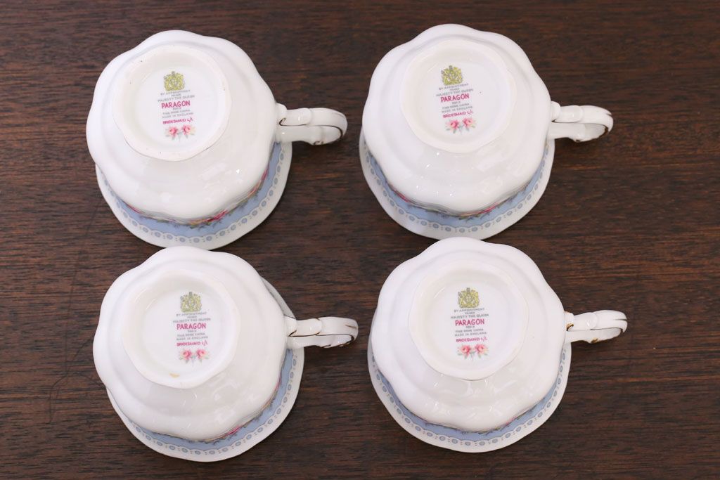 イギリス　PARAGON(パラゴン)　BRIDESMAID(ブライズメイド)　カップ&ソーサー4客セット(洋食器)