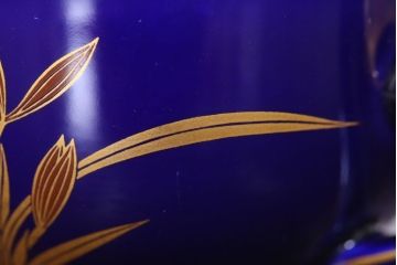 アンティーク雑貨　中古　香蘭社　ルリ(瑠璃)　蘭　カップ&ソーサー6客セット(洋食器)