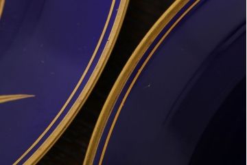 アンティーク雑貨　中古　香蘭社　ルリ(瑠璃)　蘭　カップ&ソーサー6客セット(洋食器)