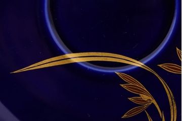 アンティーク雑貨　中古　香蘭社　ルリ(瑠璃)　蘭　カップ&ソーサー6客セット(洋食器)