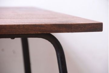 アンティーク家具　シンプルな鉄脚サイドテーブル(3)