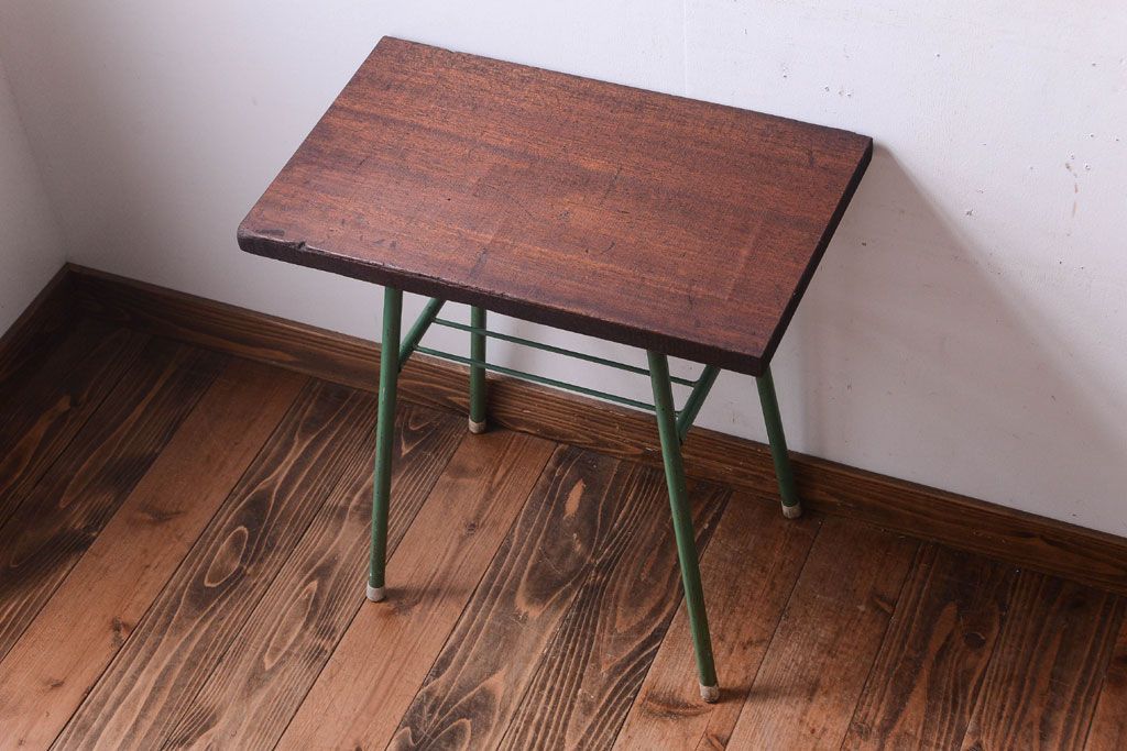 サイドテーブル セット インテリア 昭和レトロ 当時物 アンティーク 鉄脚 サイドテーブル セット インテリア 昭和レトロ 当時物
