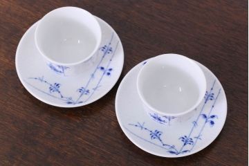 アンティーク雑貨　中古　ロイヤルコペンハーゲン　ブルーパルメッテ　ペアティーセット(湯呑み)