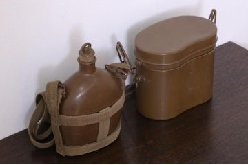 旧日本軍　二重飯盒・水筒2点セット(R-022636)