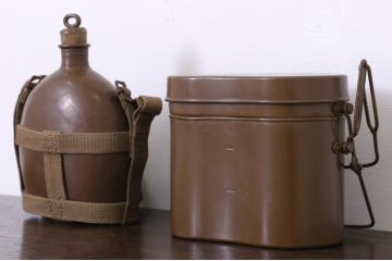 旧日本軍　二重飯盒・水筒2点セット(R-022636)