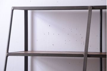 ラフジュ工房オリジナル　アイアンフレームのディスプレイラック(1)(アイアンシェルフ、飾り棚、陳列棚、オープンラック、店舗什器)(R-022640)