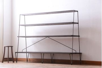 ラフジュ工房オリジナル アイアンフレームの台形ディスプレイラック