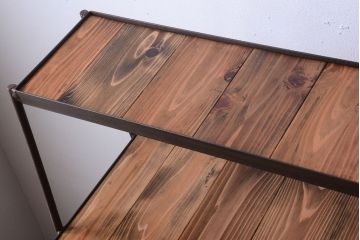 ラフジュ工房オリジナル アイアンフレームの台形ディスプレイラック