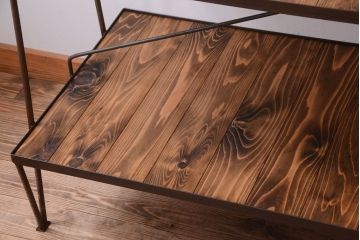 ラフジュ工房オリジナル アイアンフレームの台形ディスプレイラック