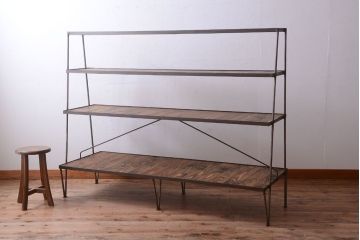 ラフジュ工房オリジナル アイアンフレームの台形ディスプレイラック