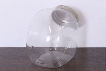 アンティーク雑貨　昭和レトロな古いガラスビン(猫瓶)
