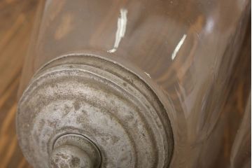 アンティーク雑貨　和製アンティーク　台付き!昭和レトロな3連ガラス瓶(猫瓶)