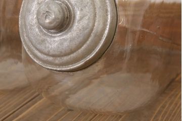 アンティーク雑貨　和製アンティーク　台付き!昭和レトロな3連ガラス瓶(猫瓶)