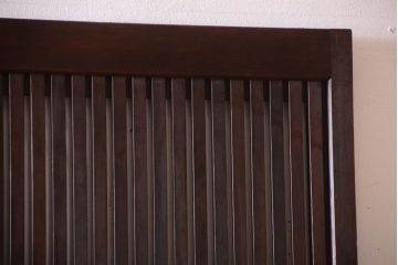 明治大正期　古民具・骨董　幅広!裏ガラス入り格子戸2枚セット