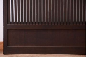 明治大正期　古民具・骨董　幅広!裏ガラス入り格子戸2枚セット