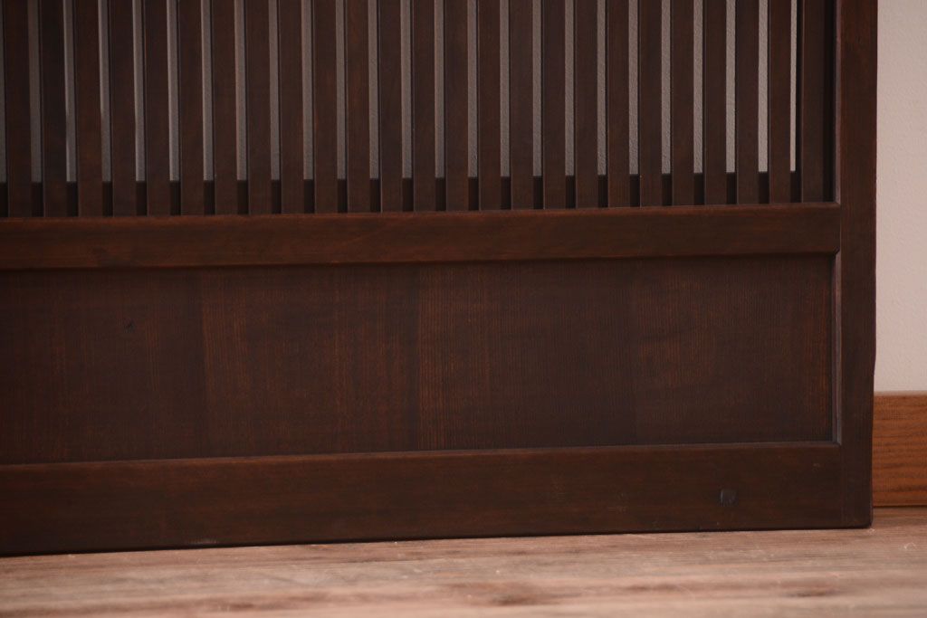 明治大正期　古民具・骨董　幅広!裏ガラス入り格子戸2枚セット