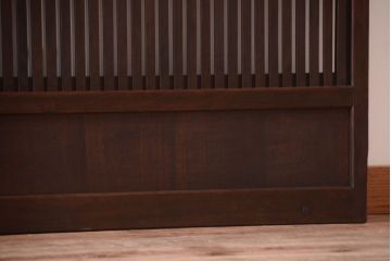 明治大正期　古民具・骨董　幅広!裏ガラス入り格子戸2枚セット