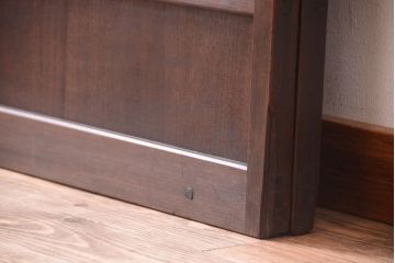 明治大正期　古民具・骨董　幅広!裏ガラス入り格子戸2枚セット