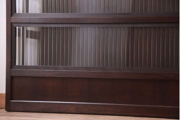 明治大正期　古民具・骨董　幅広!裏ガラス入り格子戸2枚セット