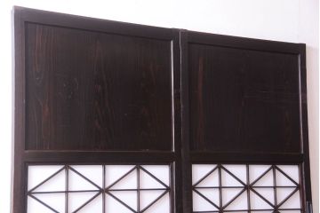 古民具・骨董　和モダンスタイル!古い木の上品な障子戸2枚セット(帯戸、玄関戸)