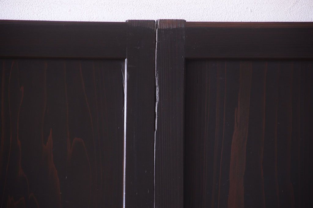 古民具・骨董　和モダンスタイル!古い木の上品な障子戸2枚セット(帯戸、玄関戸)