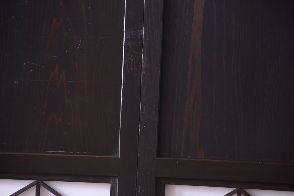 古民具・骨董　和モダンスタイル!古い木の上品な障子戸2枚セット(帯戸、玄関戸)