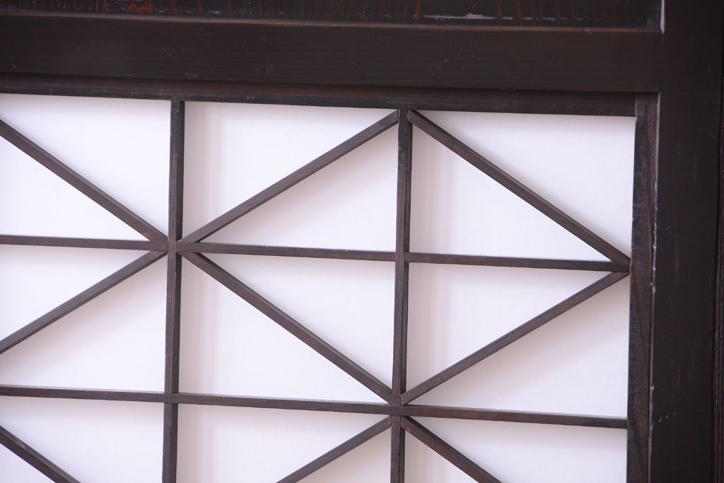 古民具・骨董　和モダンスタイル!古い木の上品な障子戸2枚セット(帯戸、玄関戸)