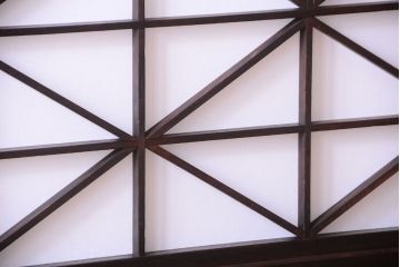 古民具・骨董　和モダンスタイル!古い木の上品な障子戸2枚セット(帯戸、玄関戸)