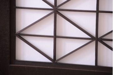 古民具・骨董　和モダンスタイル!古い木の上品な障子戸2枚セット(帯戸、玄関戸)