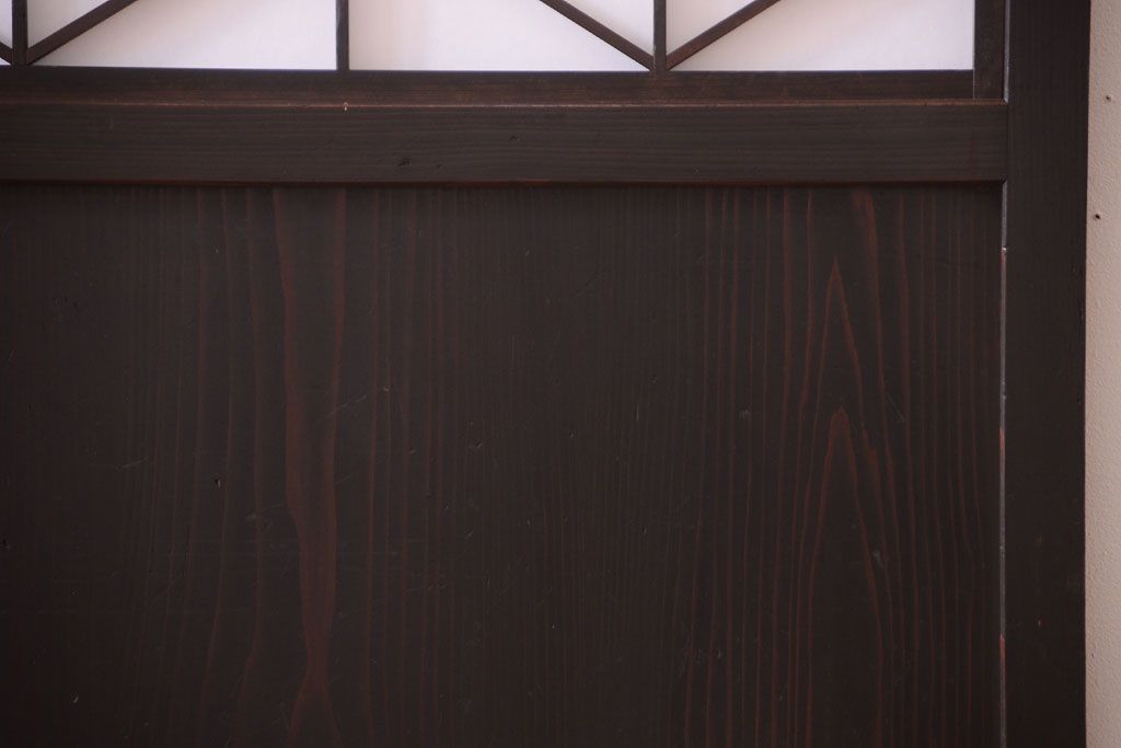 古民具・骨董　和モダンスタイル!古い木の上品な障子戸2枚セット(帯戸、玄関戸)