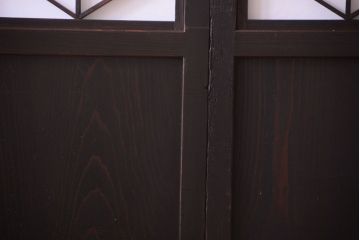 古民具・骨董　和モダンスタイル!古い木の上品な障子戸2枚セット(帯戸、玄関戸)