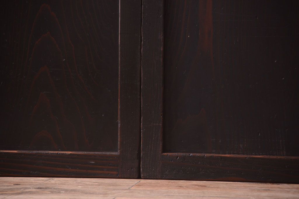 古民具・骨董　和モダンスタイル!古い木の上品な障子戸2枚セット(帯戸、玄関戸)