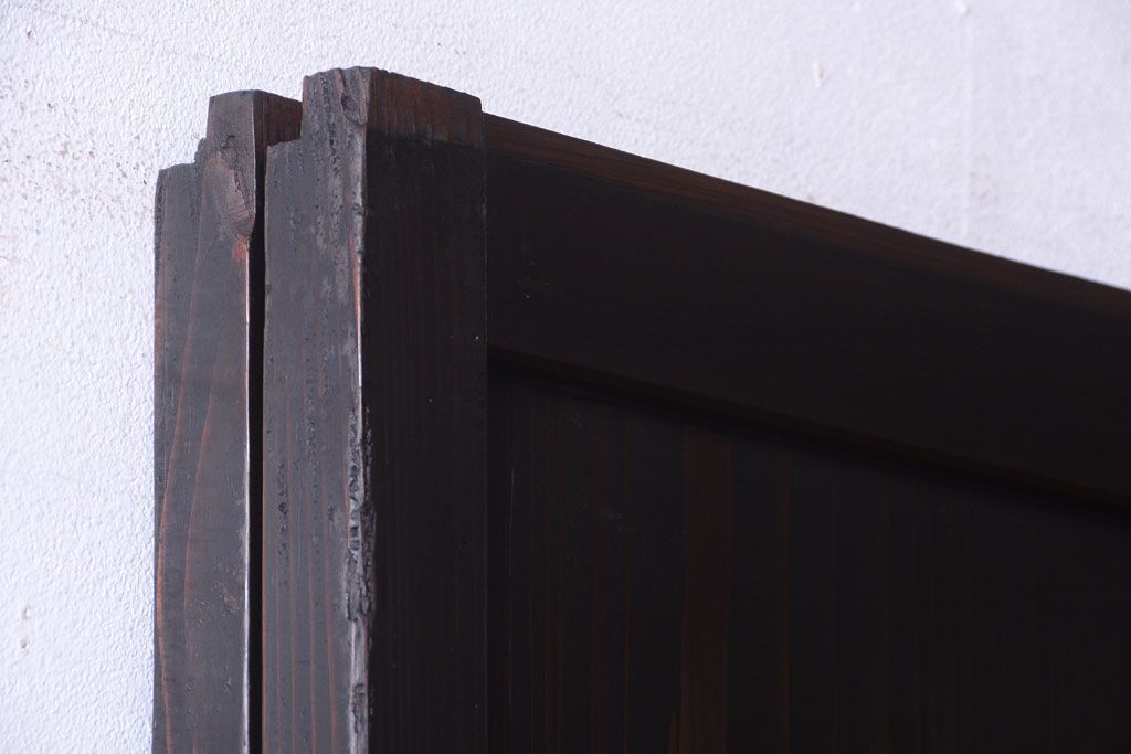 古民具・骨董　和モダンスタイル!古い木の上品な障子戸2枚セット(帯戸、玄関戸)