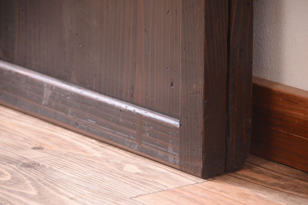 古民具・骨董　和モダンスタイル!古い木の上品な障子戸2枚セット(帯戸、玄関戸)