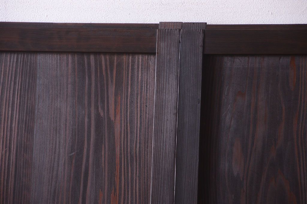 古民具・骨董　和モダンスタイル!古い木の上品な障子戸2枚セット(帯戸、玄関戸)