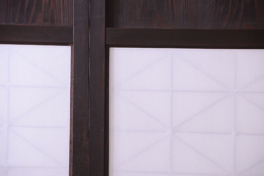 古民具・骨董　和モダンスタイル!古い木の上品な障子戸2枚セット(帯戸、玄関戸)