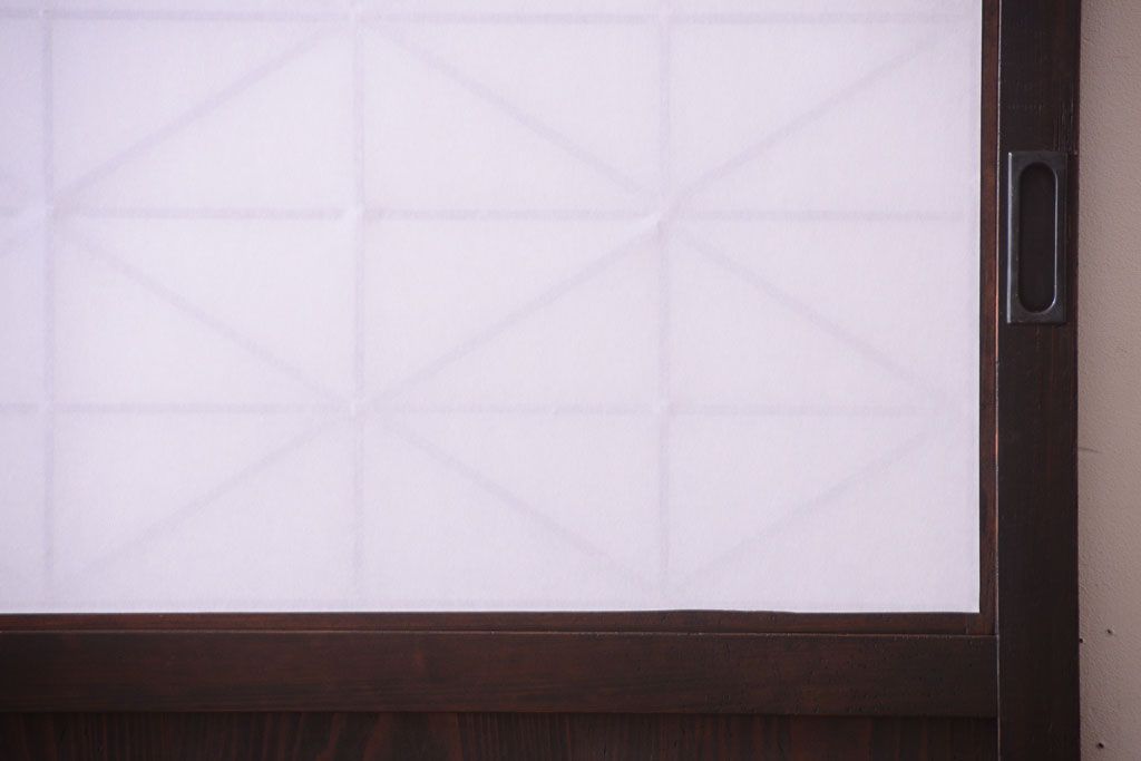 古民具・骨董　和モダンスタイル!古い木の上品な障子戸2枚セット(帯戸、玄関戸)