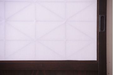 古民具・骨董　和モダンスタイル!古い木の上品な障子戸2枚セット(帯戸、玄関戸)