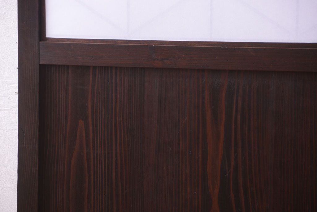 古民具・骨董　和モダンスタイル!古い木の上品な障子戸2枚セット(帯戸、玄関戸)