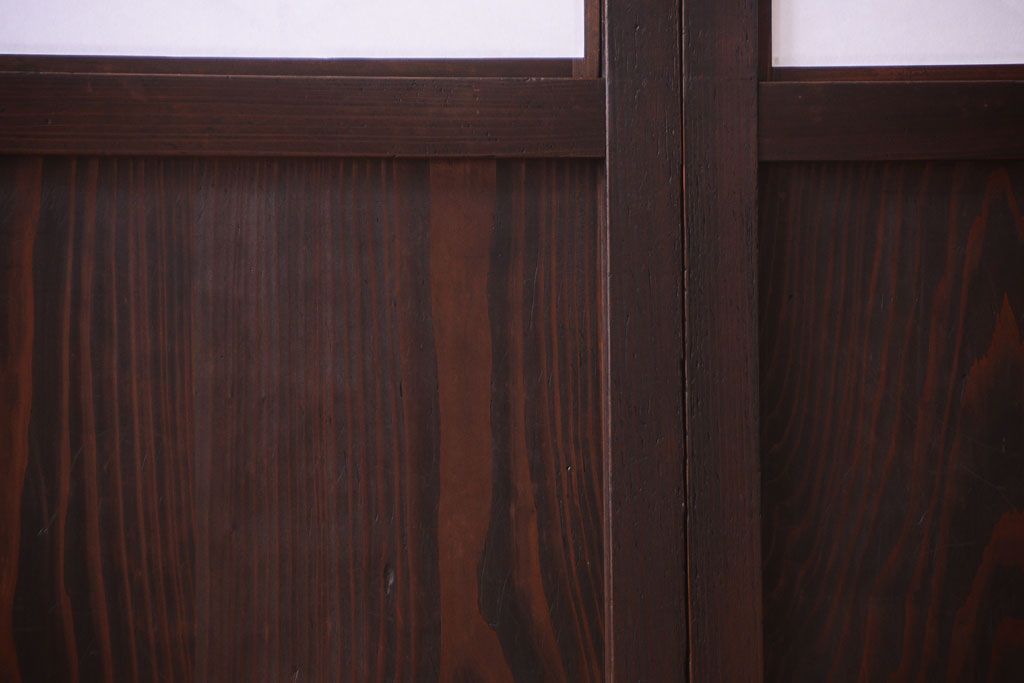 古民具・骨董　和モダンスタイル!古い木の上品な障子戸2枚セット(帯戸、玄関戸)