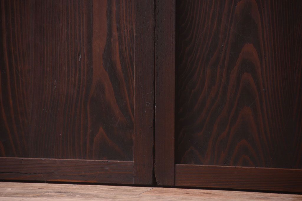 古民具・骨董　和モダンスタイル!古い木の上品な障子戸2枚セット(帯戸、玄関戸)