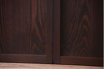 古民具・骨董　和モダンスタイル!古い木の上品な障子戸2枚セット(帯戸、玄関戸)