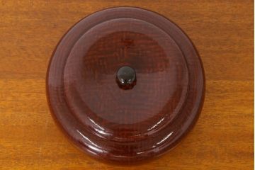 アンティーク雑貨　大正昭和期　古い木製の漆塗菓子鉢(大平)