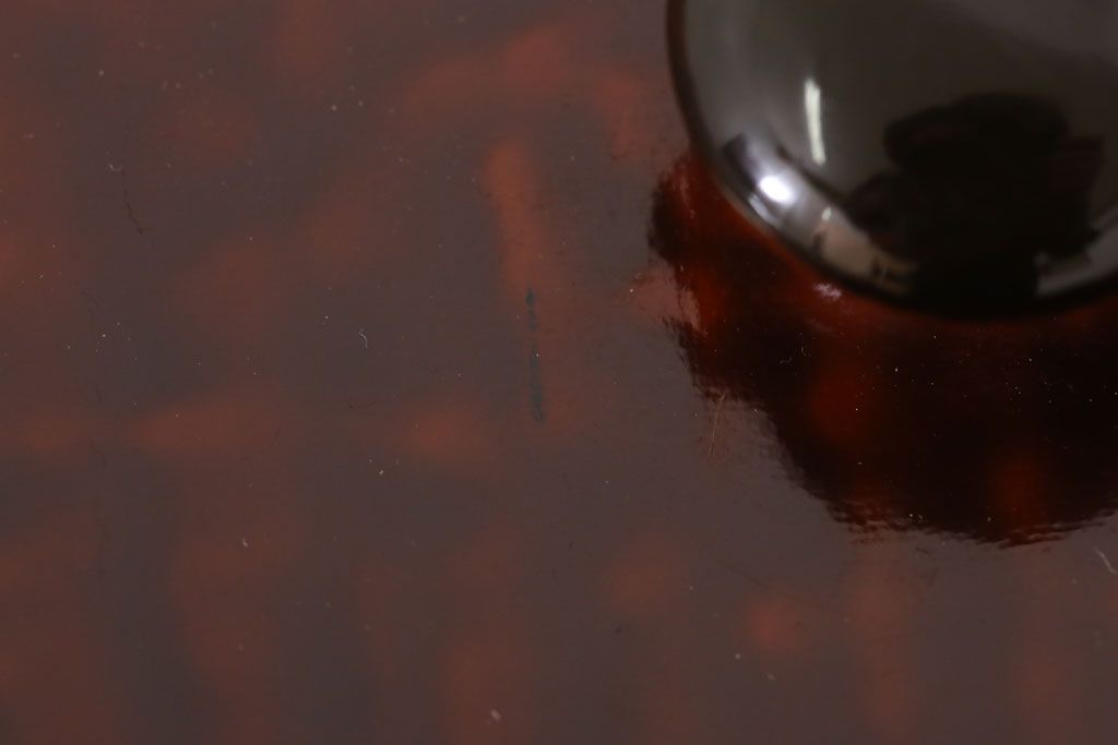 アンティーク雑貨　大正昭和期　古い木製の漆塗菓子鉢(大平)