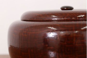 アンティーク雑貨　大正昭和期　古い木製の漆塗菓子鉢(大平)